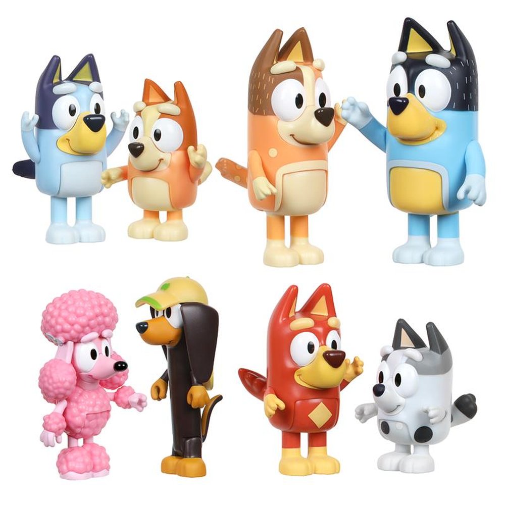 Bluey Kit com 8 personagens colecionáveis 6cm