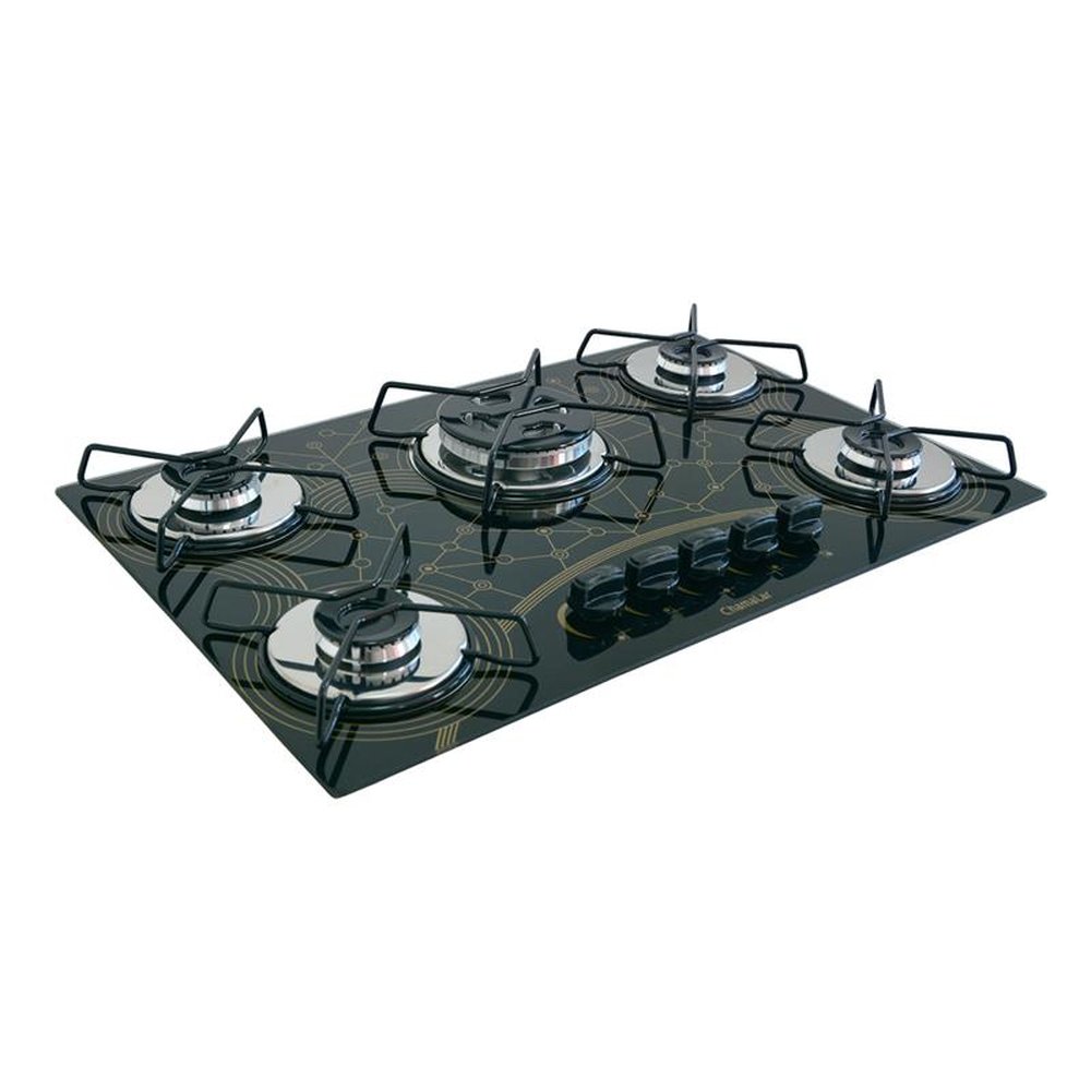 Fogao Cooktop Classic Gas Chamalar 5 Bocas Tripla Chama 127v/220v Mesclado