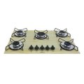 Fogao Cooktop Classic Gas Chamalar 5 Bocas Ultra Chama 127v/220v Madeira Clara