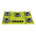 Fogao Cooktop Classic Gas Chamalar 5 Bocas Ultra Chama 127v/220v Marmorizado Amarelo