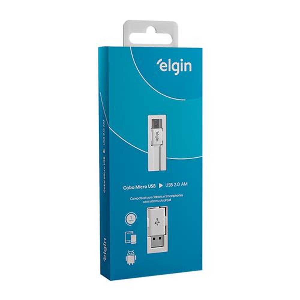 Cabo USB 2.0 AM Micro 1 M Branco Elgin