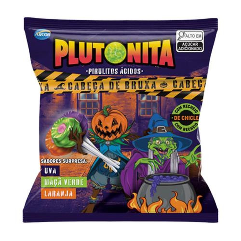 Pirulito Ácido Plutonita Cabeça De Bruxa 500g Arcor
