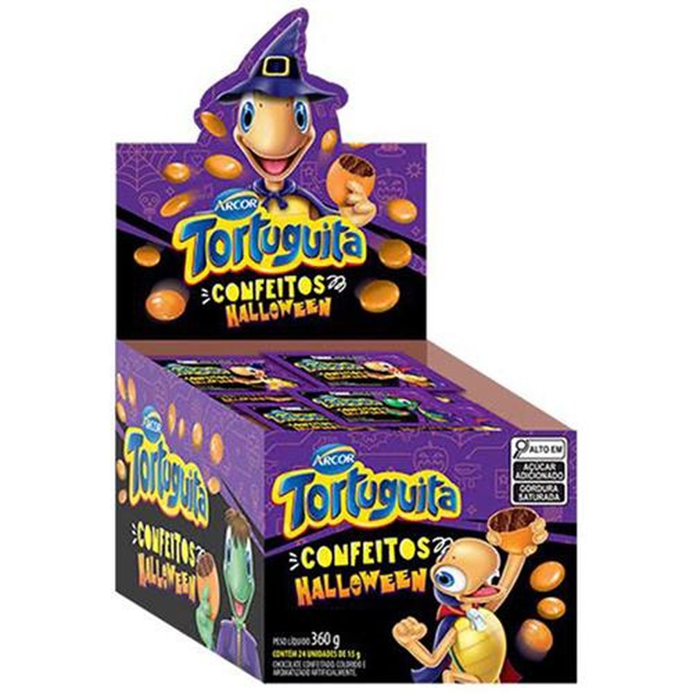 Tortuguita Confeito Halloween Display Com 24 Unidades De 15g Arcor
