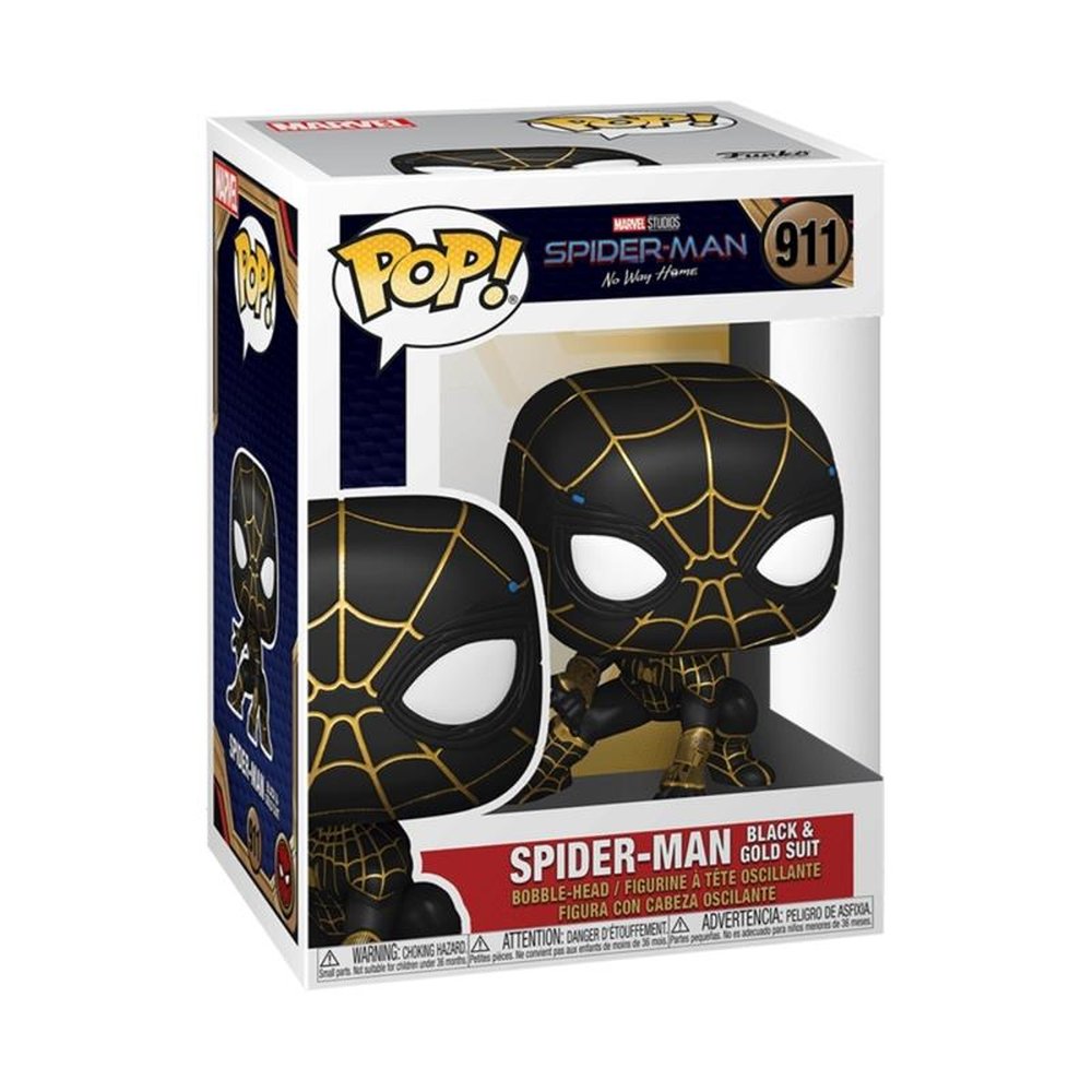 Boneco Funko Heroes Marvel Spiderman Black e Gold Suit