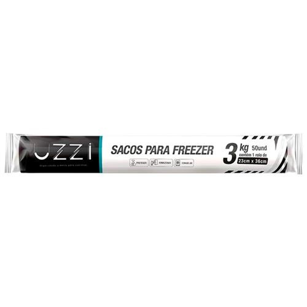 Saco para Freezer Uzzi 23x36cm, 3kg - Embalagem com 50 Unidades