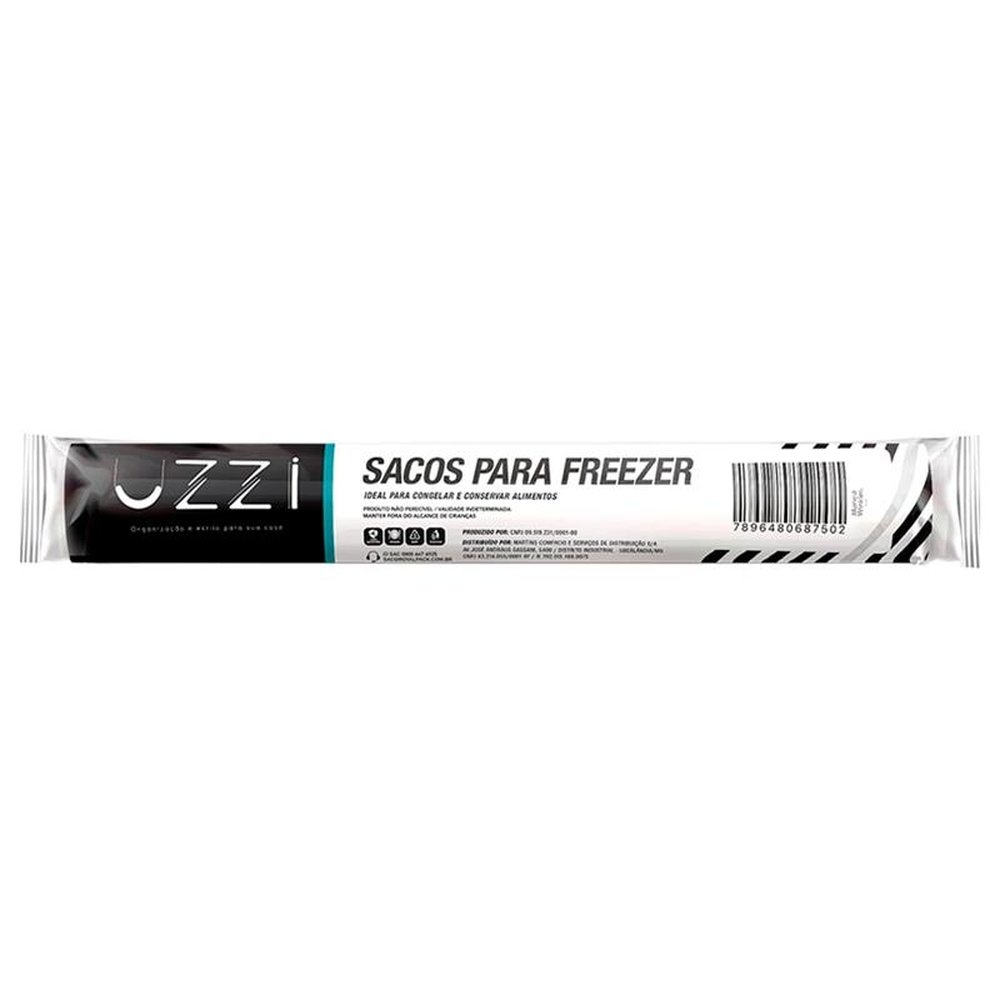 Saco para Freezer Uzzi 23x36cm, 3kg - Embalagem com 50 Unidades