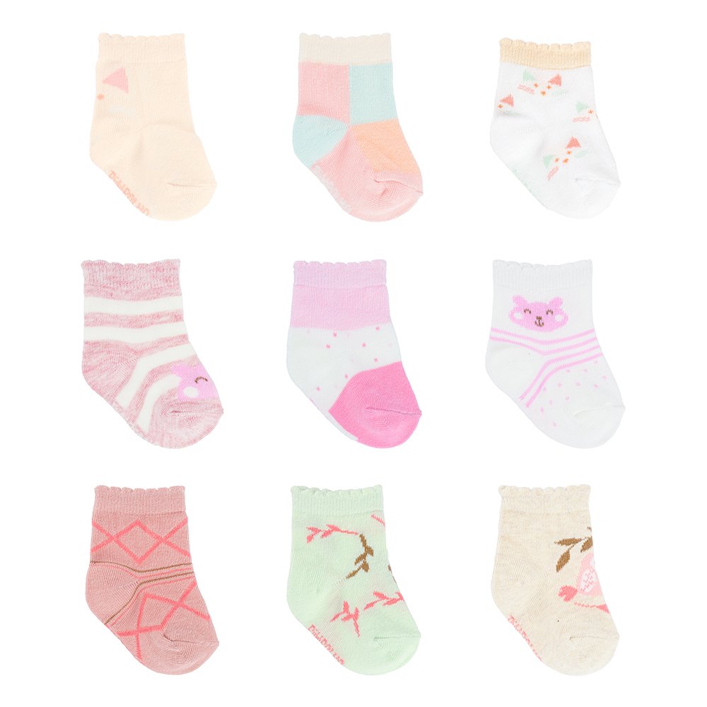 Kit Meia Colorida C/3 Pares Tag 00-15 Feminino Pimpolho Pack Com 06 Kits