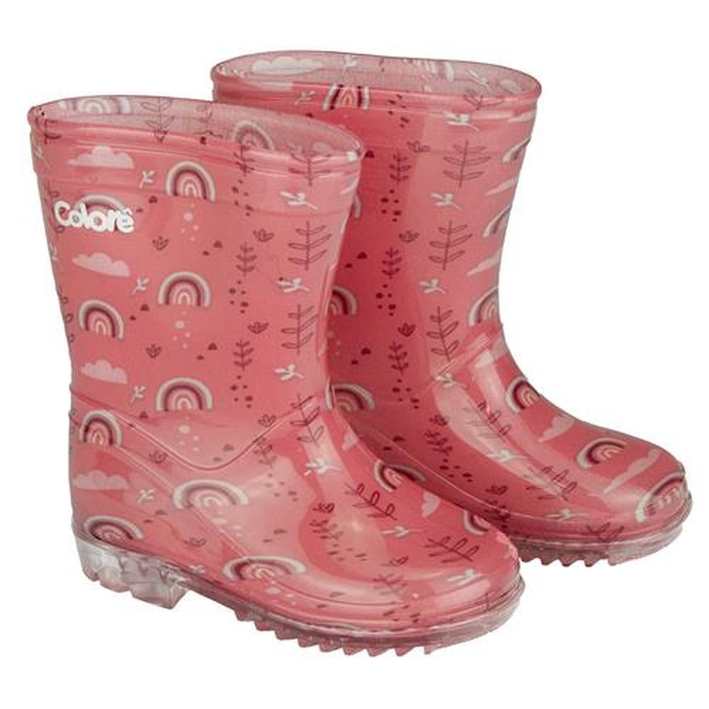 Kit Galocha Infantil Rosa Arco-Íris Feminina Pimpolho 6 Pares - Numeração 22 A 33