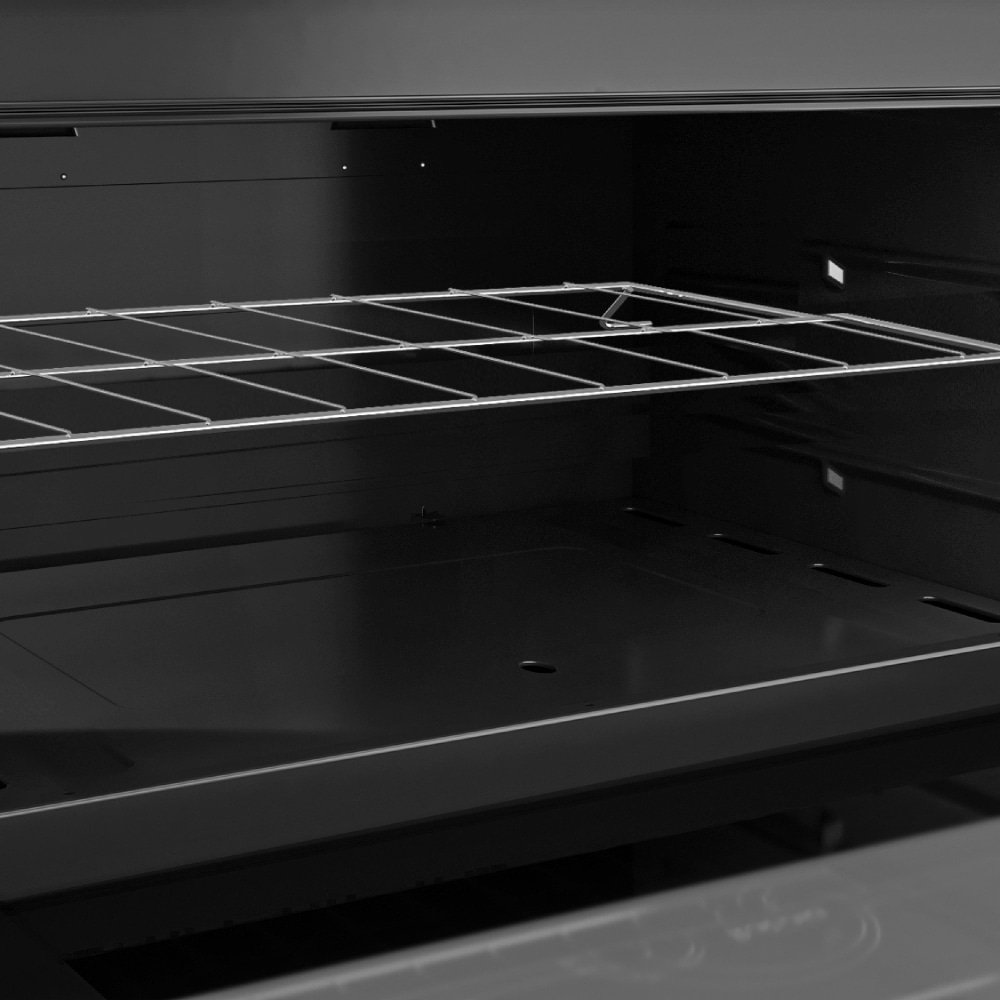 Fogão de Piso Itatiaia 6 Bocas Waves Mesa em Aço Inox Preto Bivolt