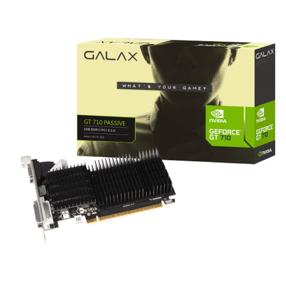 Placa De Vídeo Galax Geforce Gt 710, 2Gb, Ddr3, 64-Bit, Preto