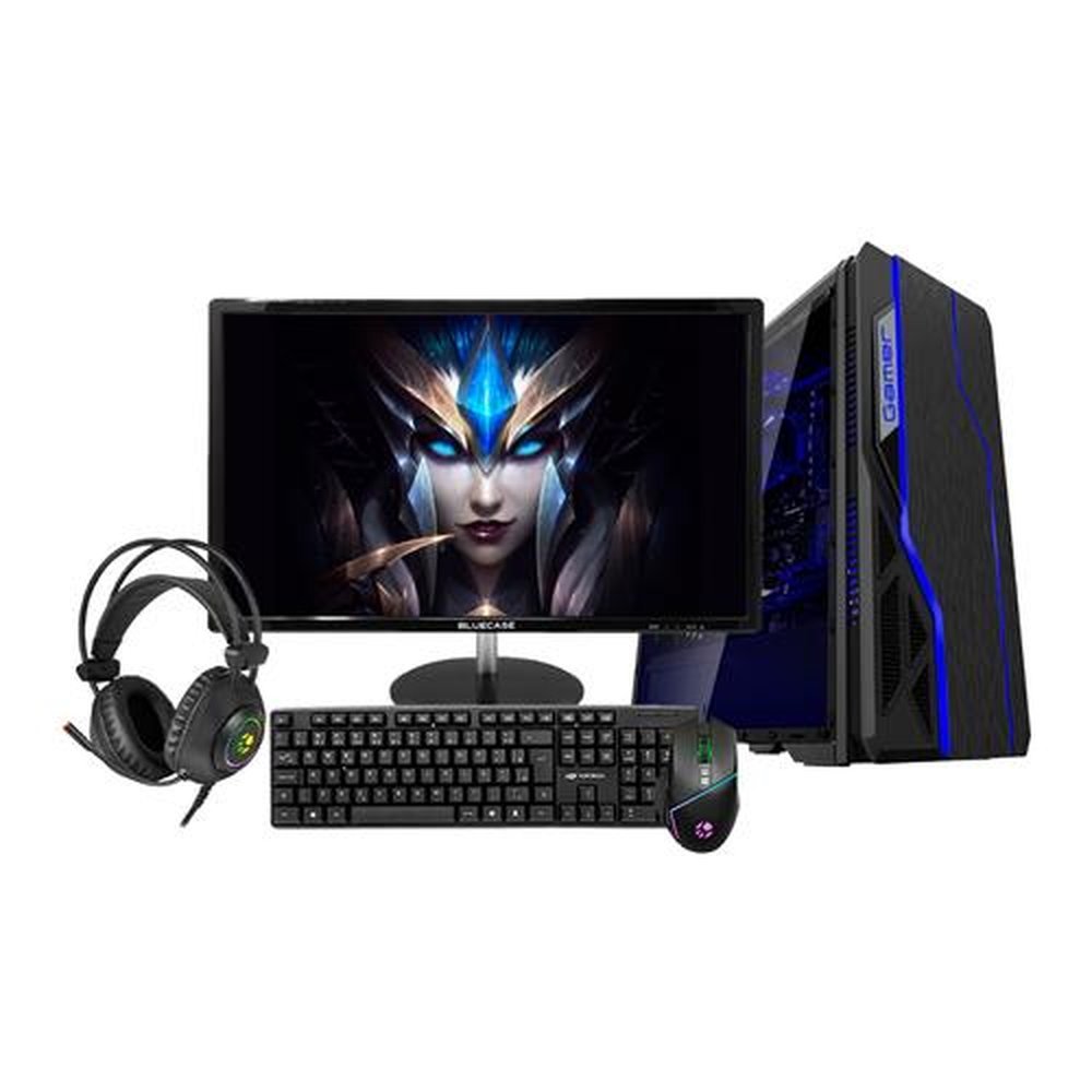 Kit Completo Monitor Gamer 24" + Computador Core I3 3240, 8GB, SSD 240Gb + Kit Teclado e mouse - Bluecase