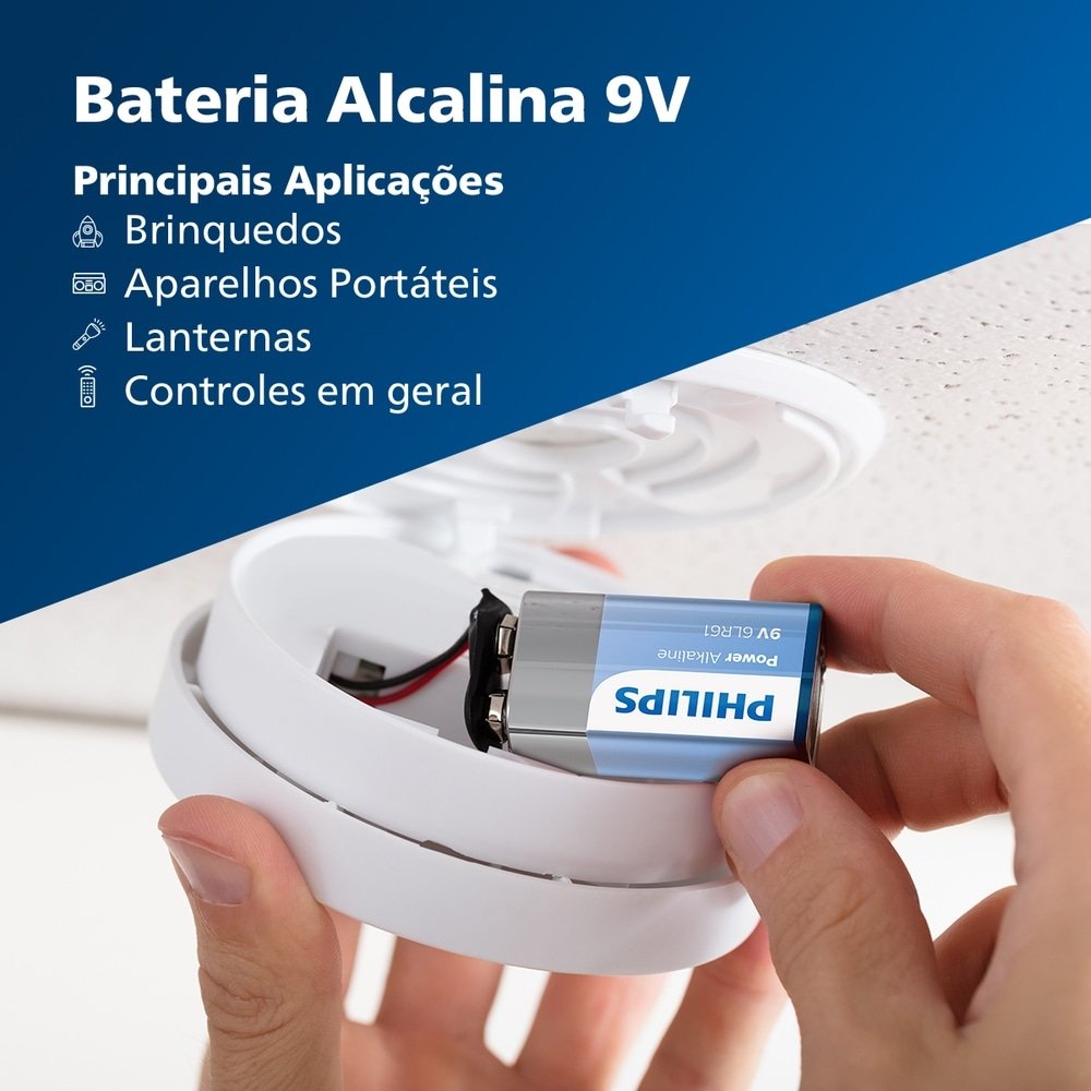 Bateria Philips Alcalina 6LR61P1B/59 9V