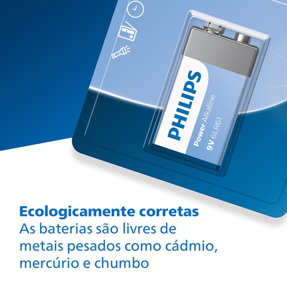 Bateria Philips Alcalina 6LR61P1B/59 9V