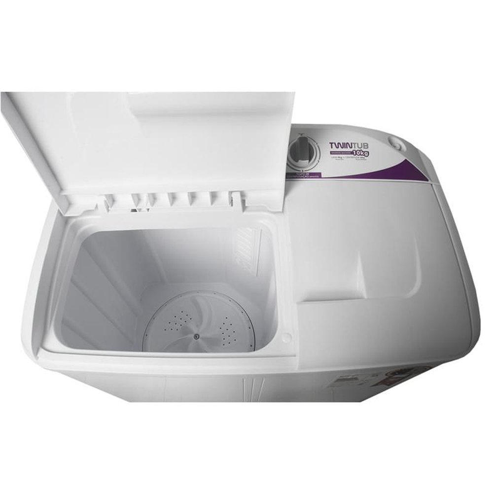 Lavadora e Centrifuga Praxis 10kg 2 em 1 Branca Twin Tub - 127 Volts