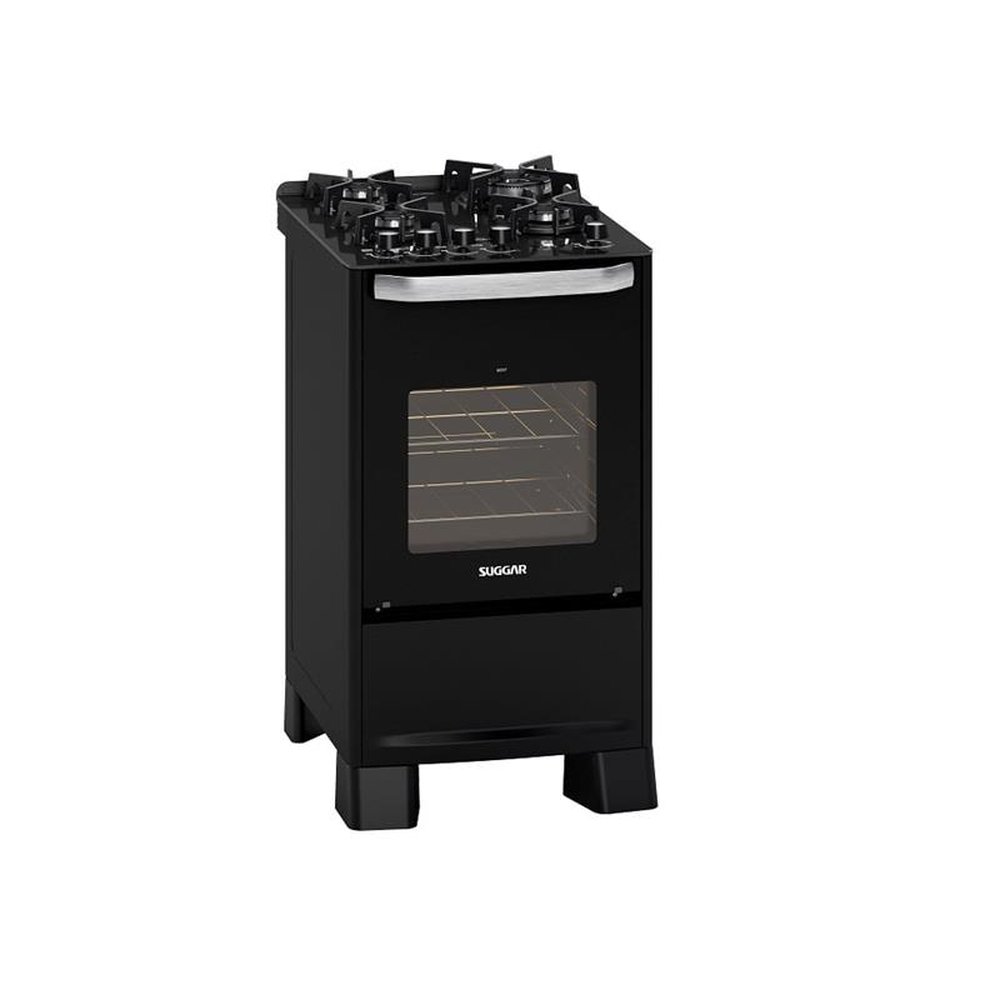 Fogão de Piso Suggar 4 Bocas Mesa de Vidro Best Grill Preto ¿ 220 Volts