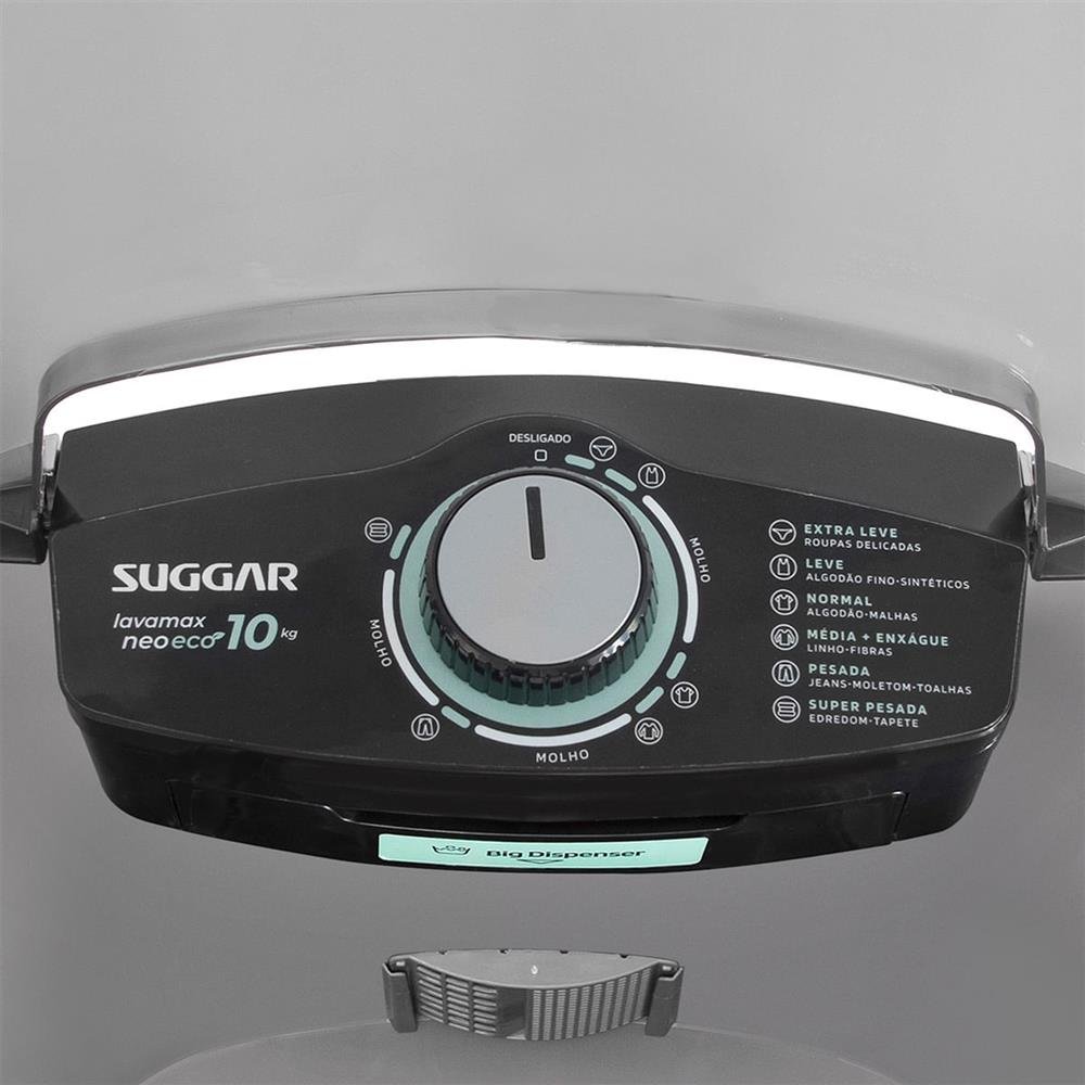 Lavadora de Roupas Suggar 10Kg Lavamax Neo Eco Prata LE1011PR ¿ 127 Volts