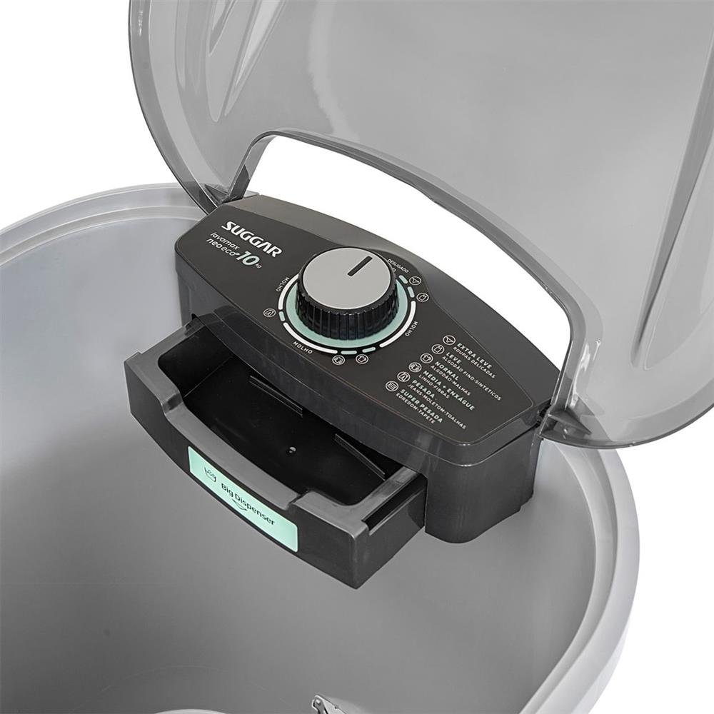 Lavadora de Roupas Suggar 10Kg Lavamax Neo Eco Prata LE1011PR ¿ 127 Volts