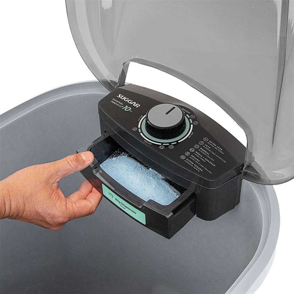 Lavadora de Roupas Suggar 10Kg Lavamax Neo Eco Prata LE1011PR ¿ 127 Volts