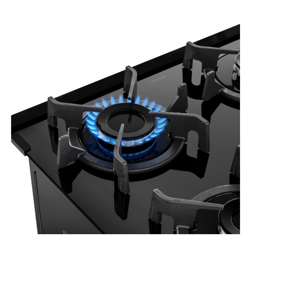 Fogão de Piso Atlas 4 Bocas com Mesa de Vidro Agile Up Glass Preto ¿ Bivolt