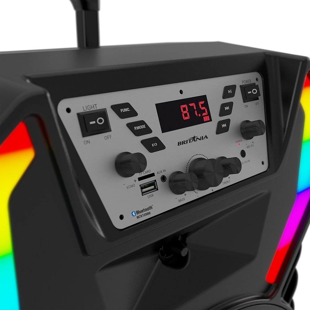 Caixa Acústica Britânia Flash Lights Woofer 15 Preta BCX12500 ¿ Bivolt