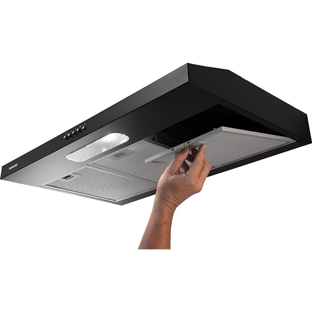 Depurador Slim Suggar Dps182pt 80cm 3 Velocidades Preto 220v
