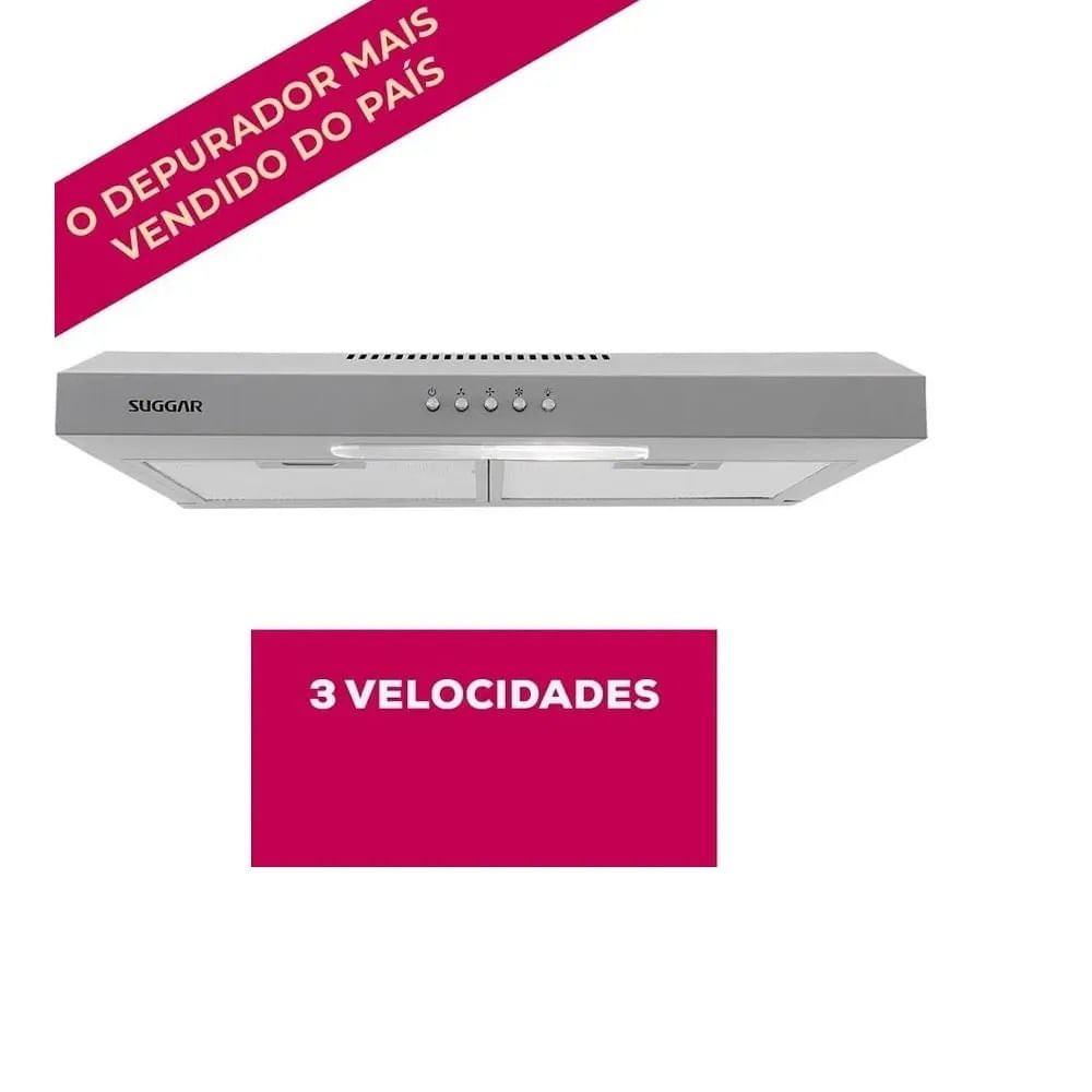 Depurador de Ar Suggar Slim 60cm Prata DPS162PR ¿ 220 Volts