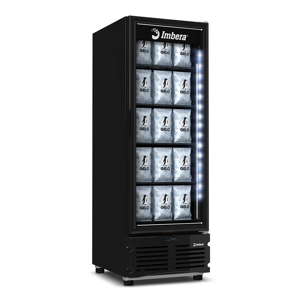 Freezer Vertical Imbera 576 Litros Porta De Vidro Full Black Preto Evz21 - 127 Volts