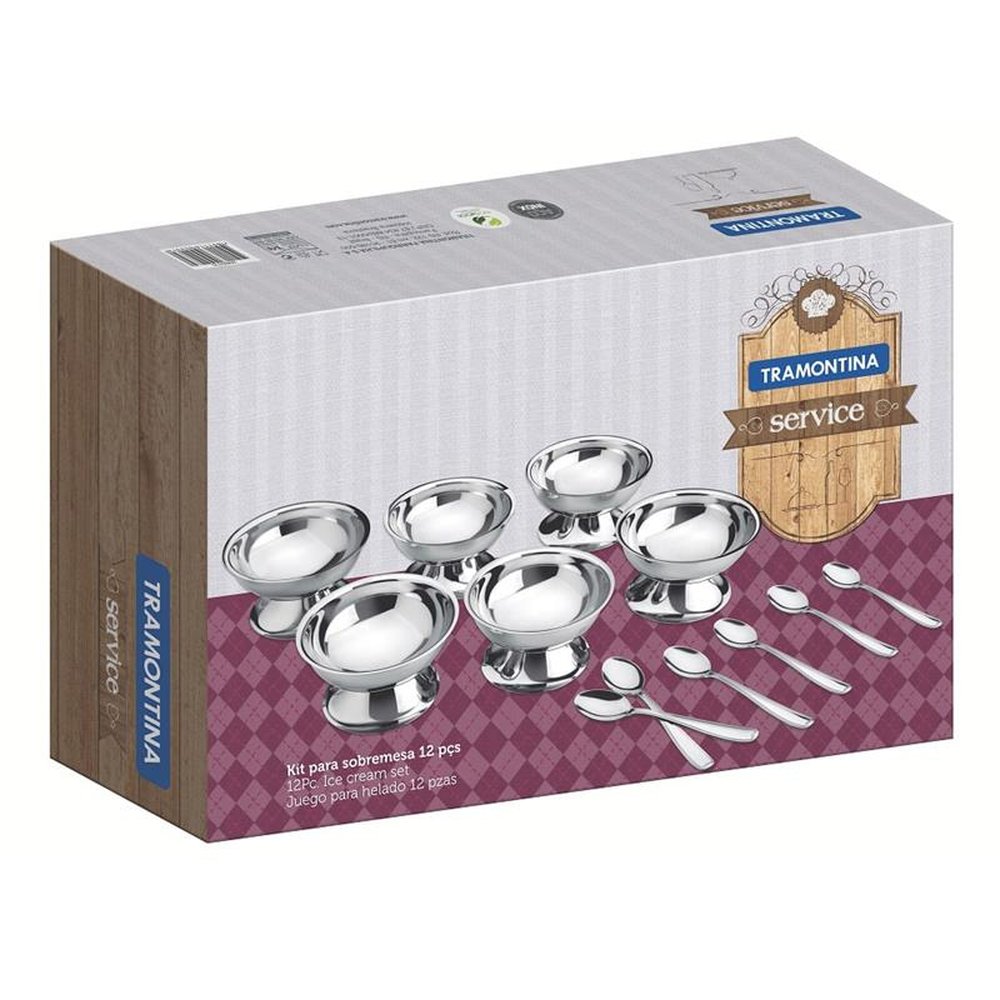 Kit Sobremesa Tramontina 12 Peças Service em Aço Inox