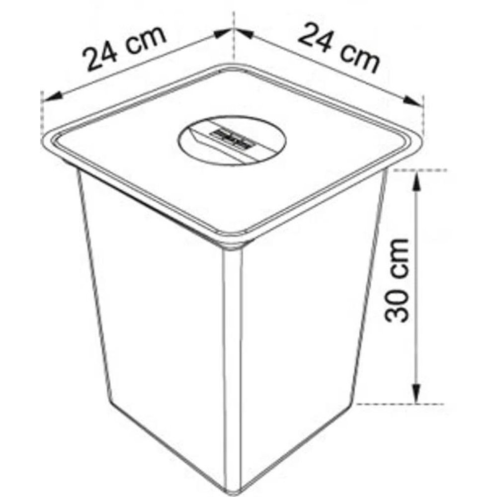 Lixeira de Sobrepor Franke 10 Litros Quadrada Aço Inox Escovado