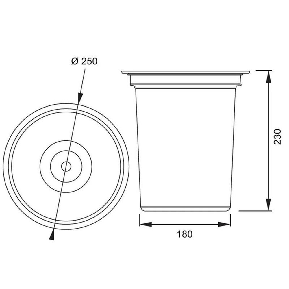 Lixeira de Sobrepor Franke 5 Litros Redonda Aço Inox Escovado