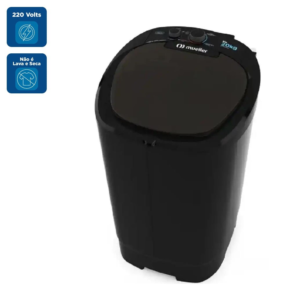 Lavadora De Roupas Mueller BIG 20 Kg Semiautomática Preta - 220 Volts