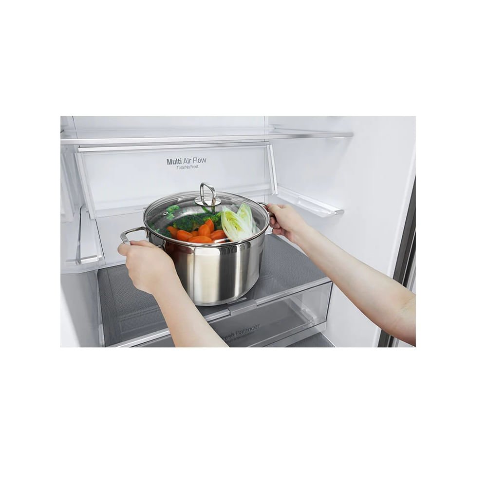 Refrigerador Smart LG 451 Litros Bottom Freezer Inverter Aço Escovado GC-B659BSB1.ANSGSBS ¿ 220 Volts