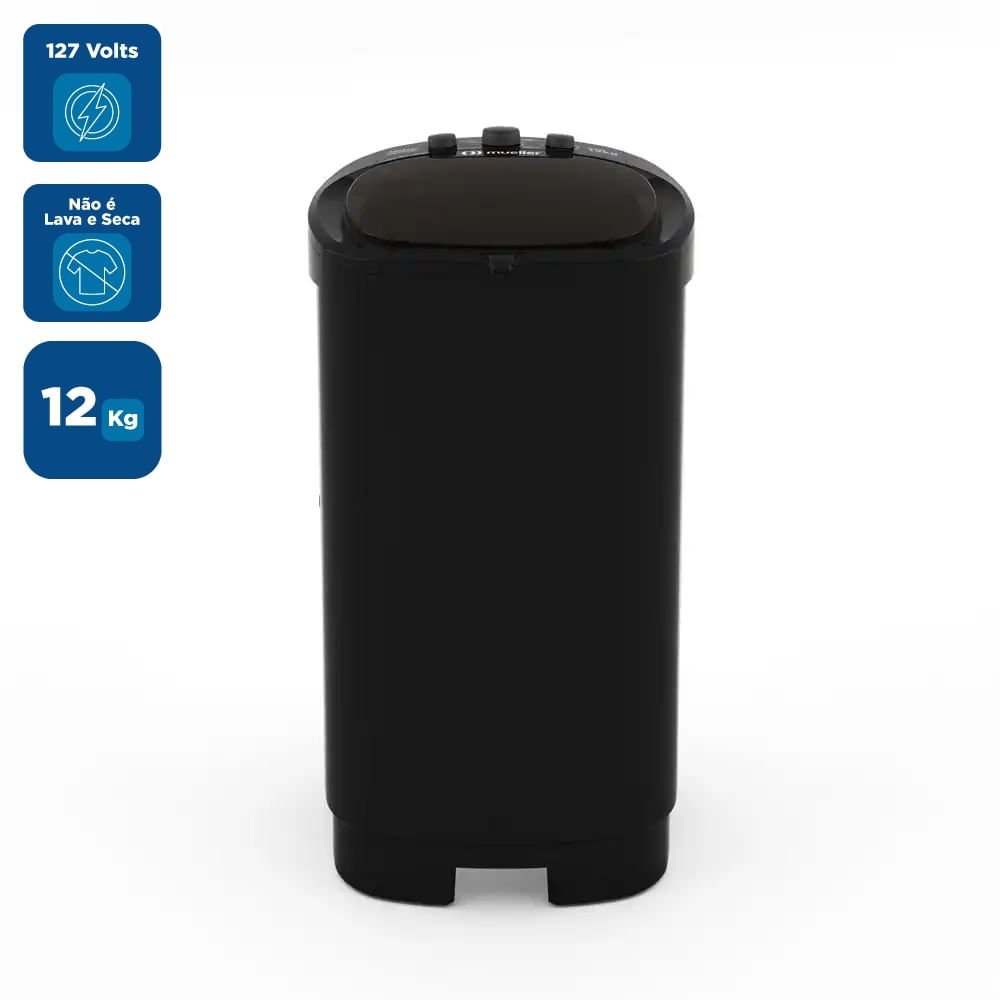 Lavadora De Roupas Mueller 12kg Family Aquatec Preta ¿ 127 Volts