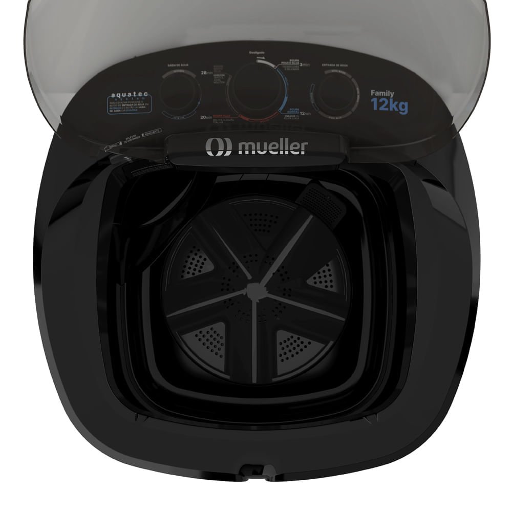 Lavadora De Roupas Mueller 12kg Family Aquatec Preta ¿ 127 Volts