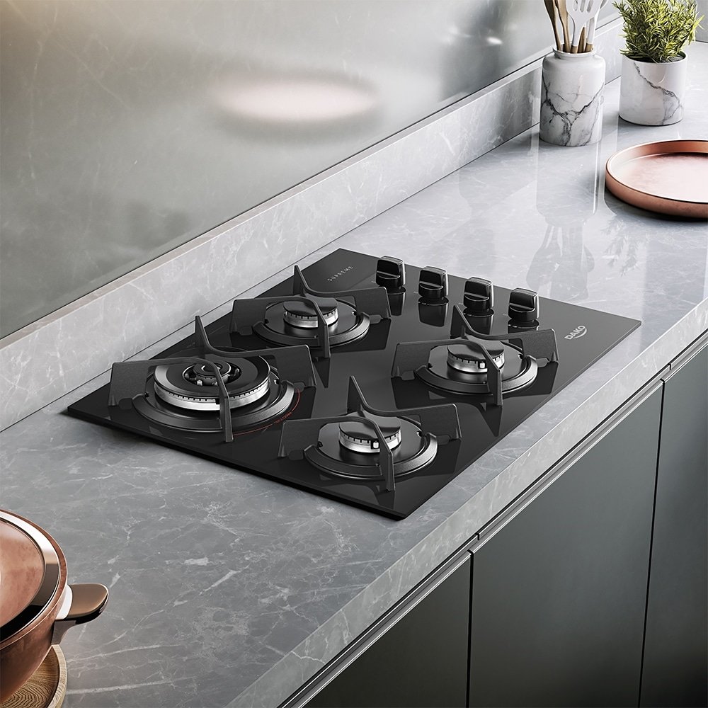 Fogão Cooktop 4 Bocas Dako SUPREME - Preto, Bivolt