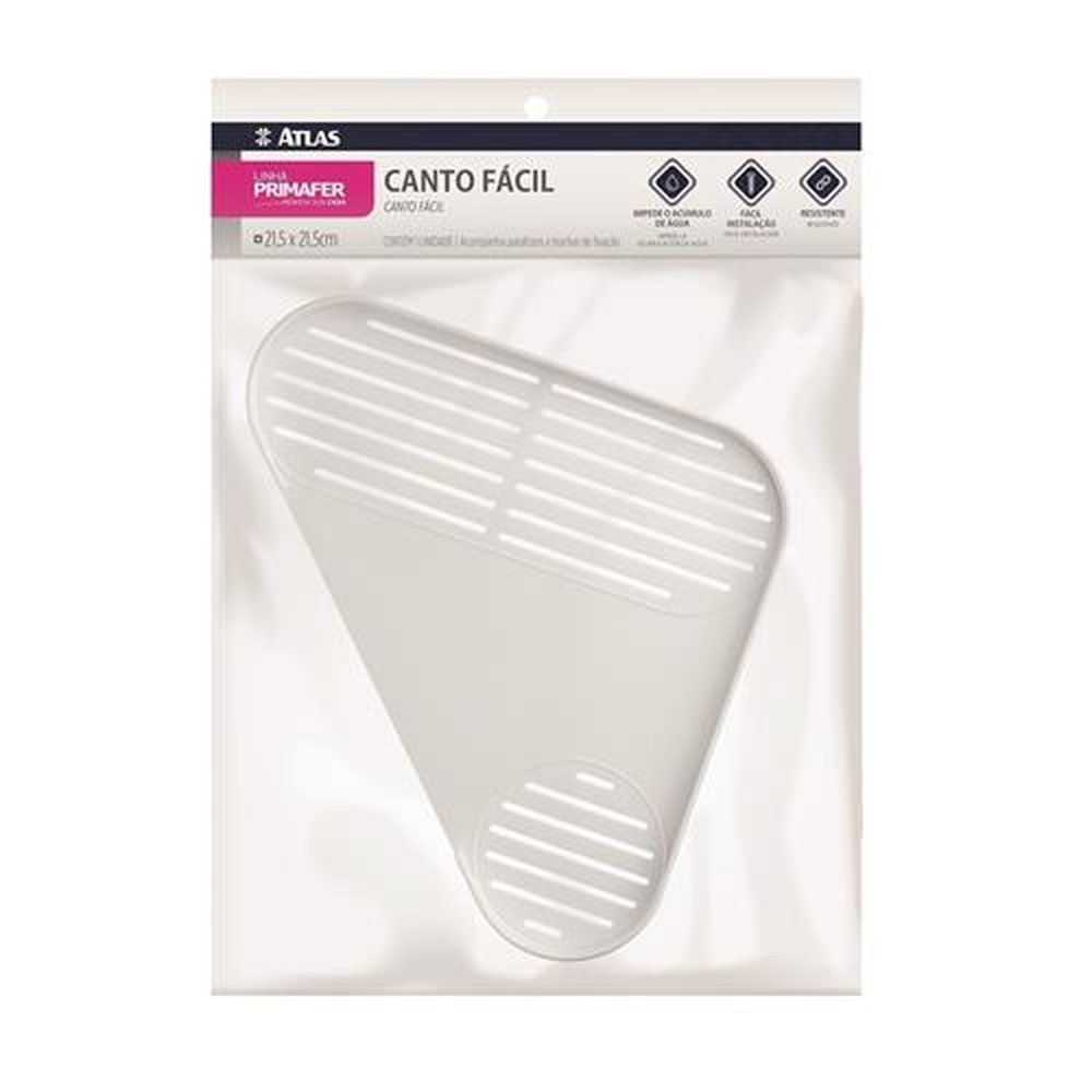 Cantoneira Plástico Atlas Canto Fácil 21,5x21,5cm PR5015-2 Branco