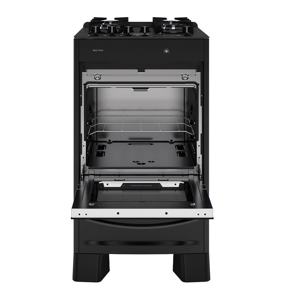 Fogão de Piso Suggar 4 Bocas Mesa de Vidro Neo Max Preto ¿ Bivolt