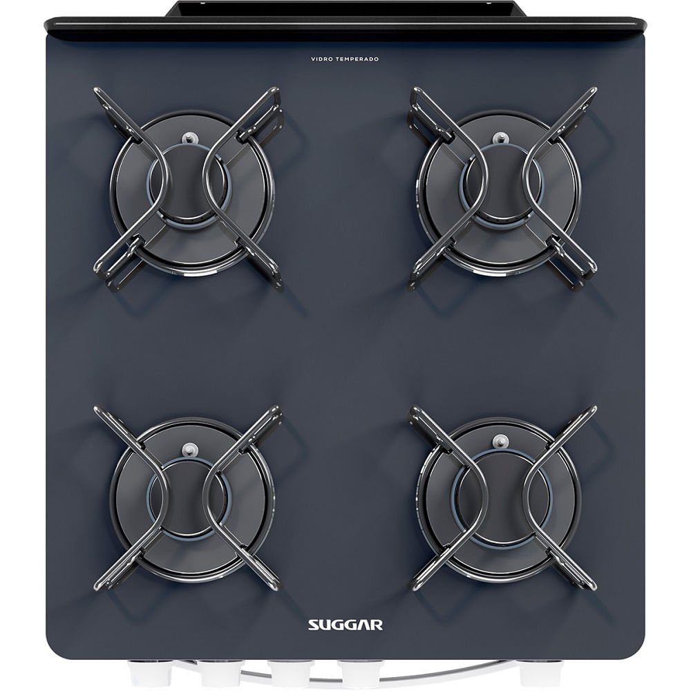 Fogão de Piso Suggar 4 Bocas com Mesa de Vidro BrancoFGV410BR ¿ Bivolt
