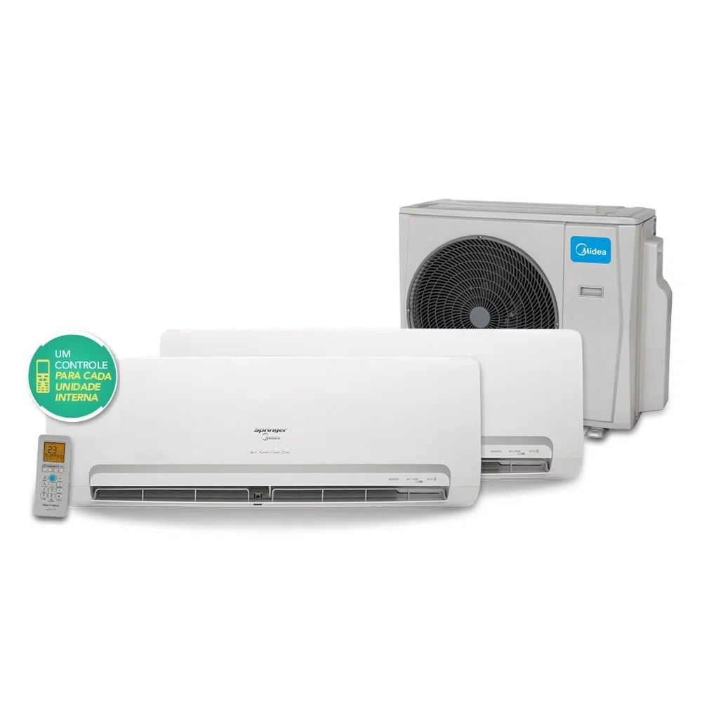 Ar Condicionado Multi Split Inverter Springer Midea 1x9.000 e 1x12.000 BTU/h Quente e Frio Monofásico 38MBBA18M5 ¿ 220 Volts