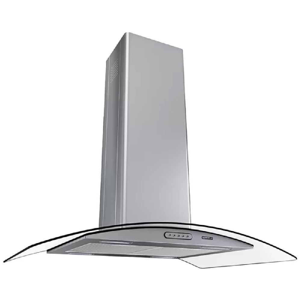 Coifa Parede Nardelli 80cm Duto Slim Vidro Curvo Inox 127 Volts