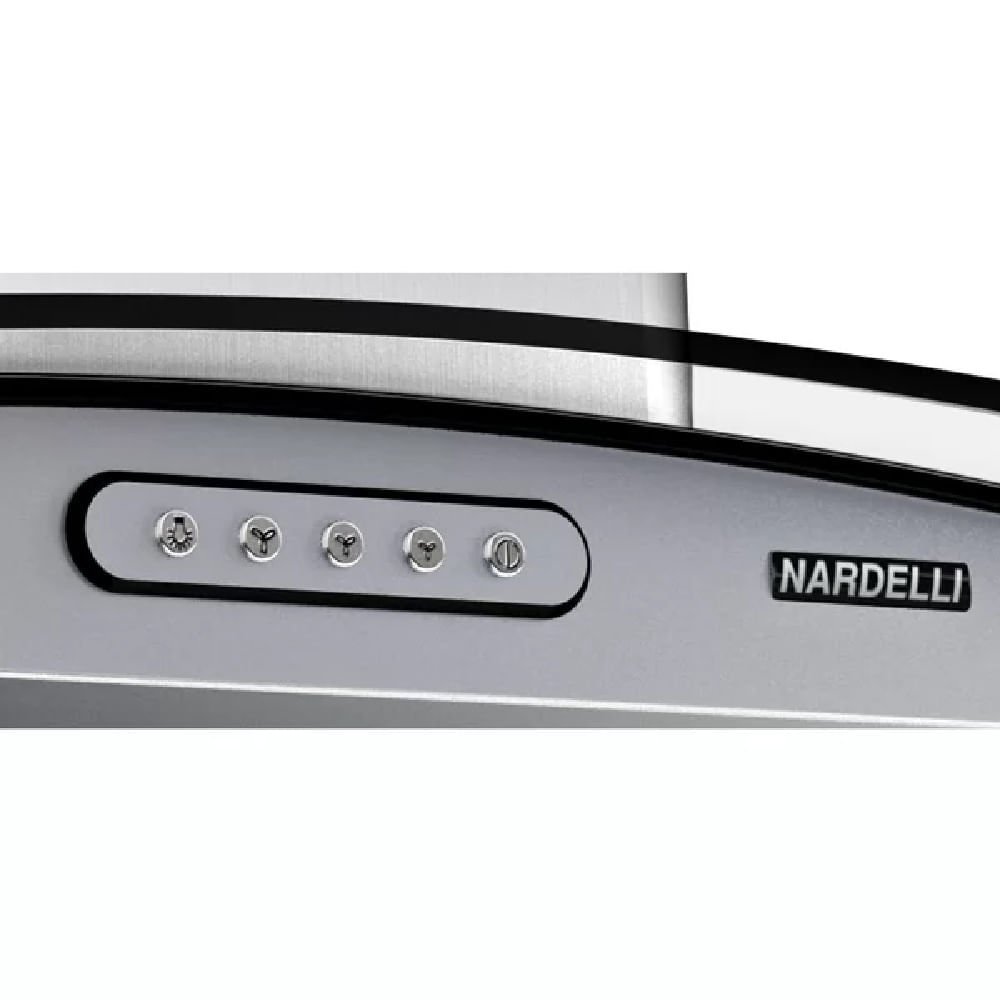 Coifa Parede Nardelli 80cm Duto Slim Vidro Curvo Inox 127 Volts