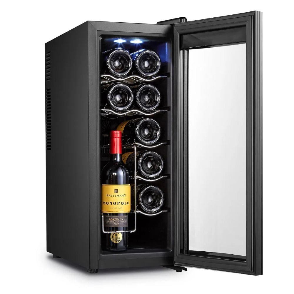 Adega Britânia 12 Garrafas Display Digital e Placa Termoelétrica Preta BAD12P ¿ 220 Volts