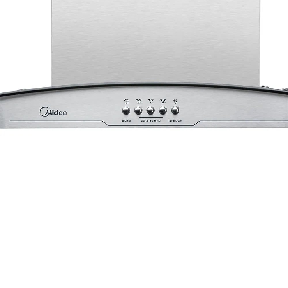 Coifa de Parede Midea 90cm Vidro Inox RGB901 - 127 Volts