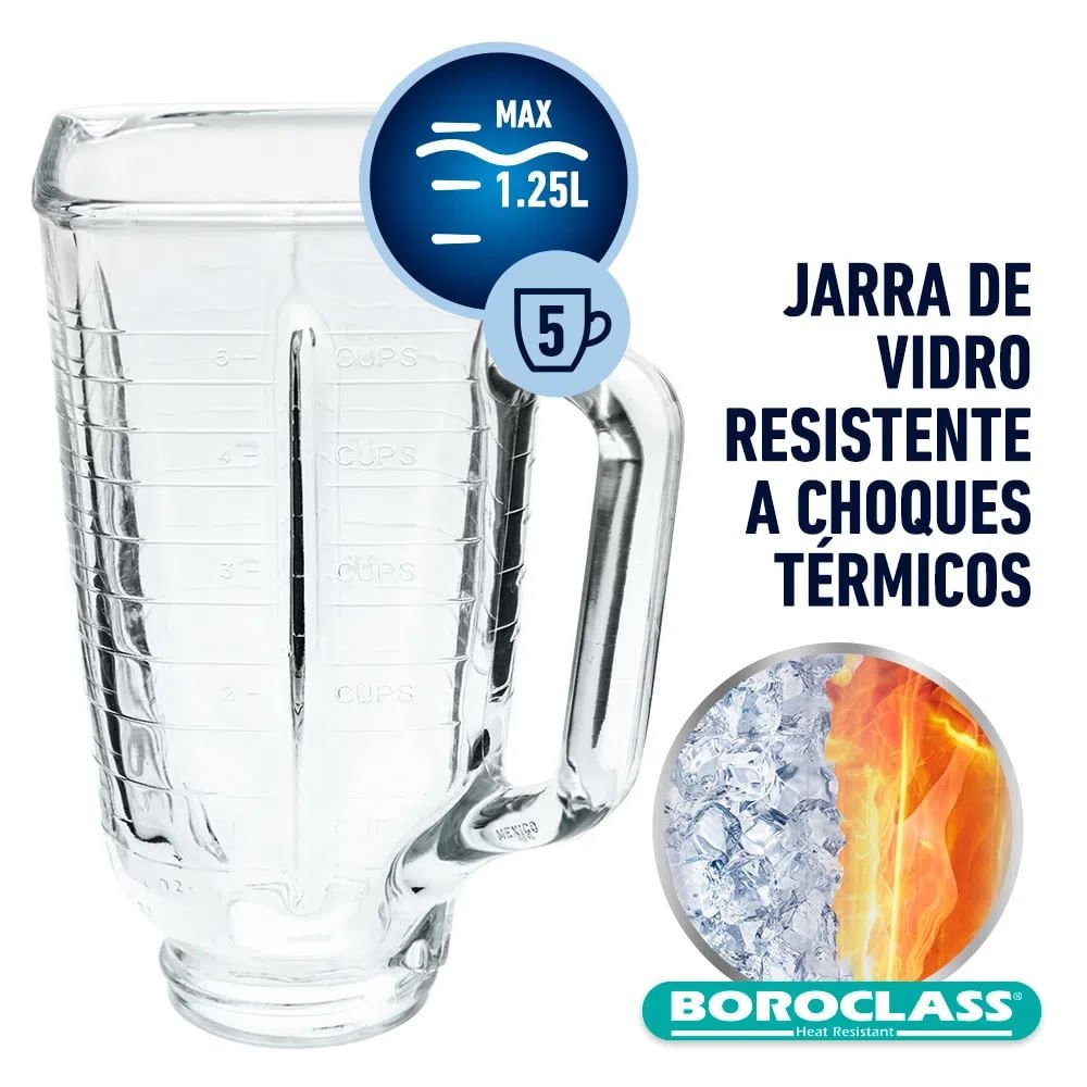 Liquidificador Oster 1,25 Litros New Osterizer Clássico Preto BLST4655B - 127 Volts