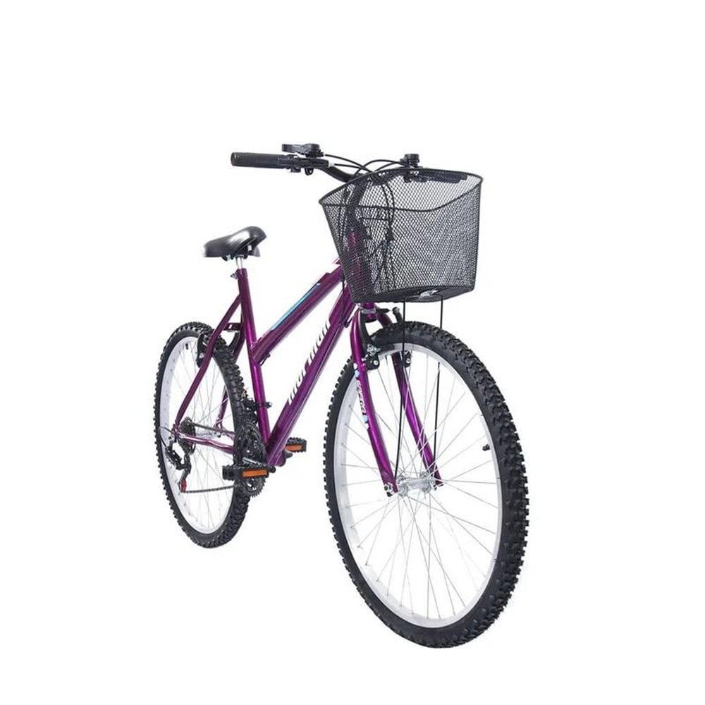 Bicicleta Mormaii Aro 26 Safira com Cesta Violeta