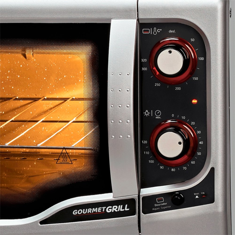 Forno Elétrico de Bancada Fischer Gourmet Grill 44 Litros - Prata, 110V