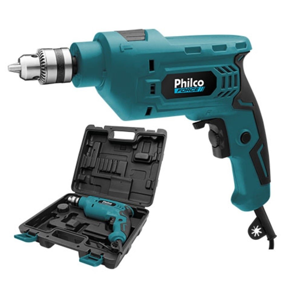 Furadeira de Impacto Philco 3/8" PFU01M - Force, 650W, com Maleta, 2800RPM, 110V