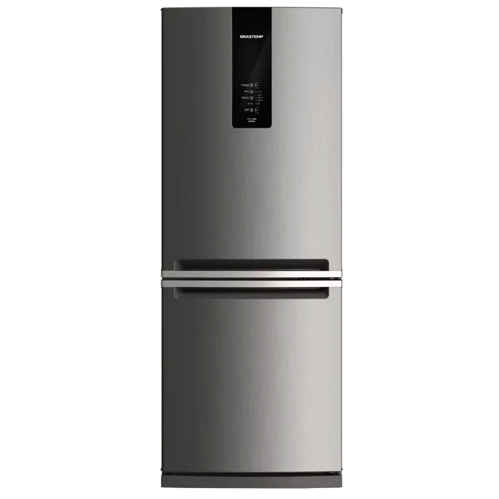 Geladeira/Refrigerador Brastemp 443 Litros BRE57AK, Frost Free, 2 Portas, Inverse, com Turbo Ice, Inox, 110V