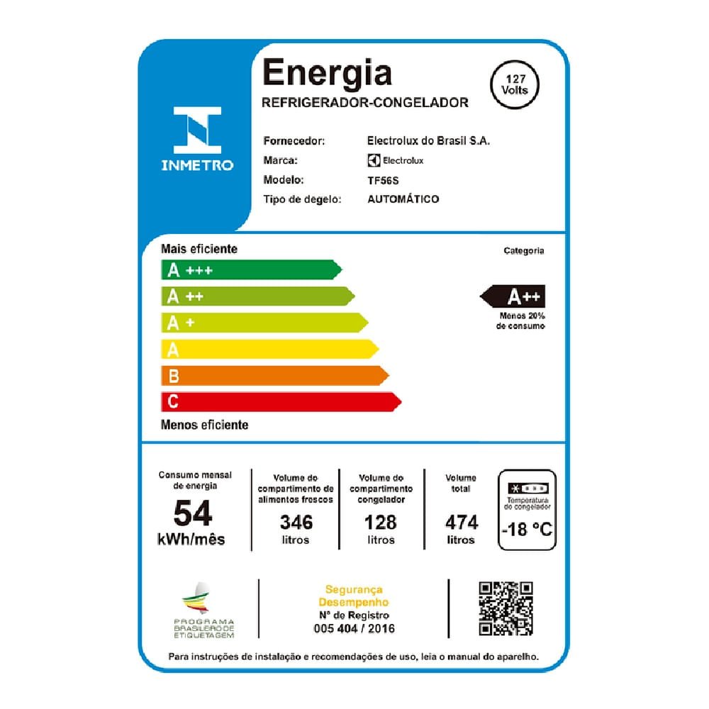Refrigerador Electrolux 474 Litros Platinum TF56S ¿ 127 Volts