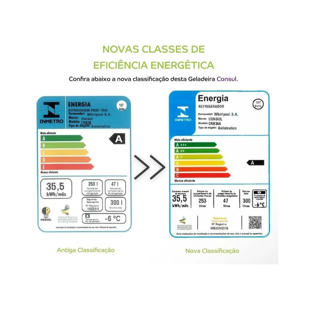 Refrigerador Consul Frost Free 300 Litros Branco CRB36AB - 127 Volts